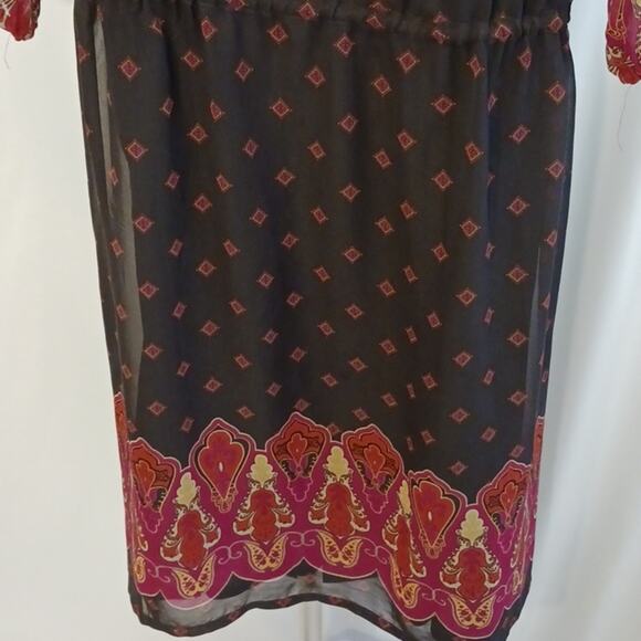 Mossimo Exotic Dress Womens Plus Sz XXL Black Red w Camisole Bohemian Semi Sheer - Picture 9 of 10